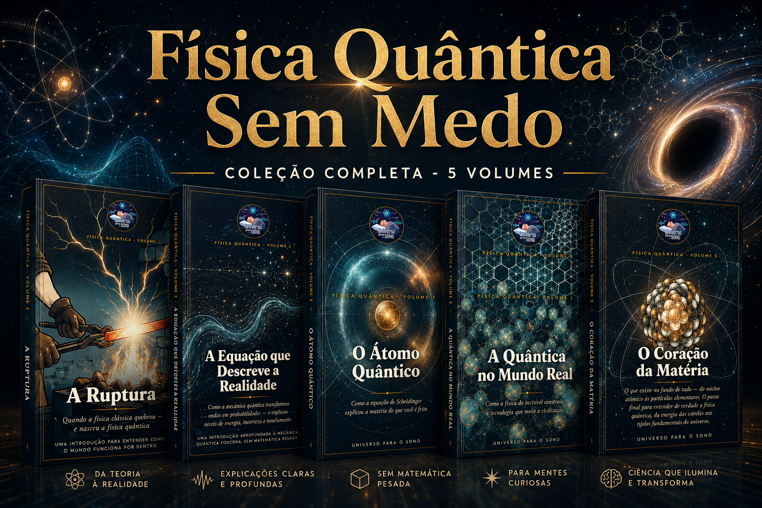 Coleção completa Física Quântica Sem Medo — cinco volumes