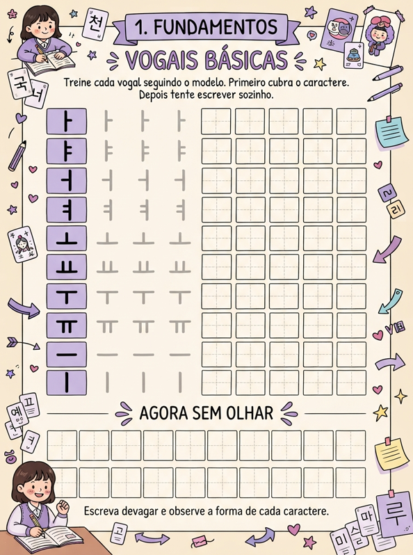 Página interna do Caderno de Prática